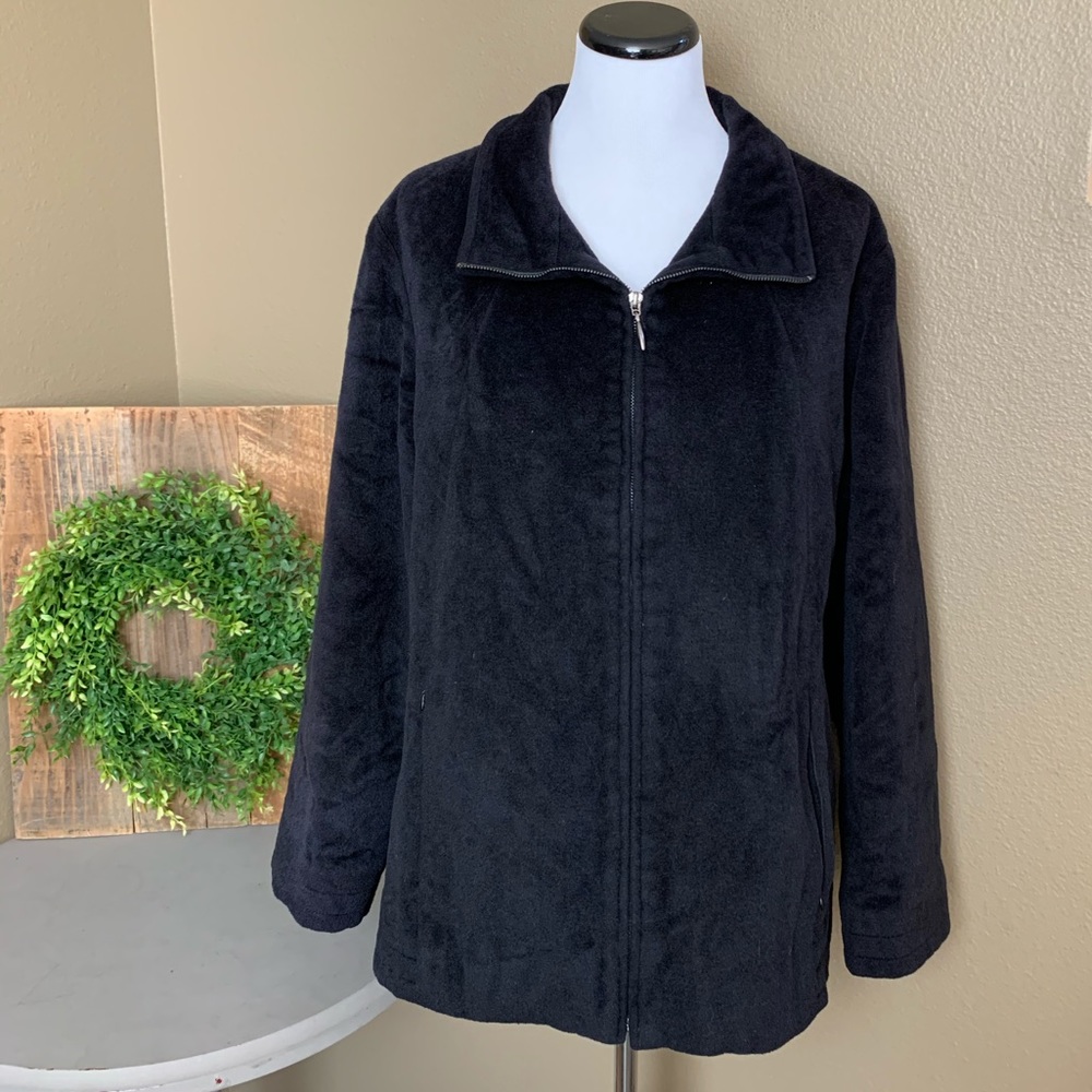 Jones New York Black Wool blend Zip up Jacket